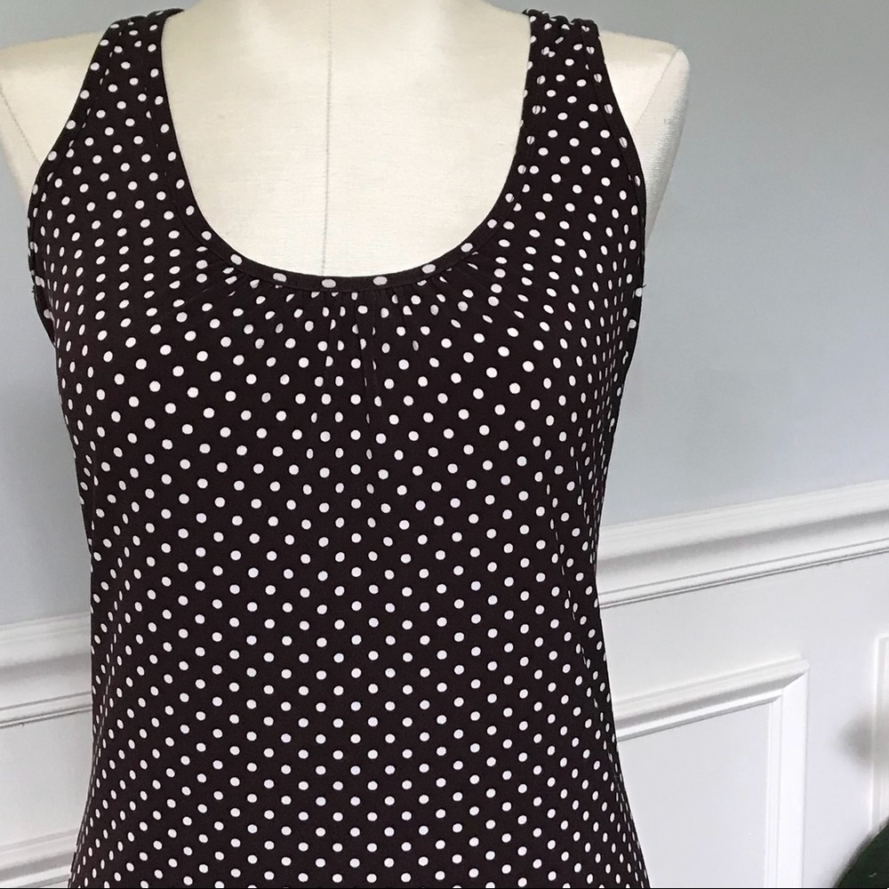 Brown polka dot top